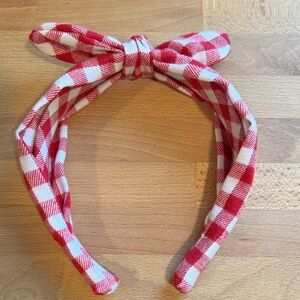 Red and White Checkered Adult Headband